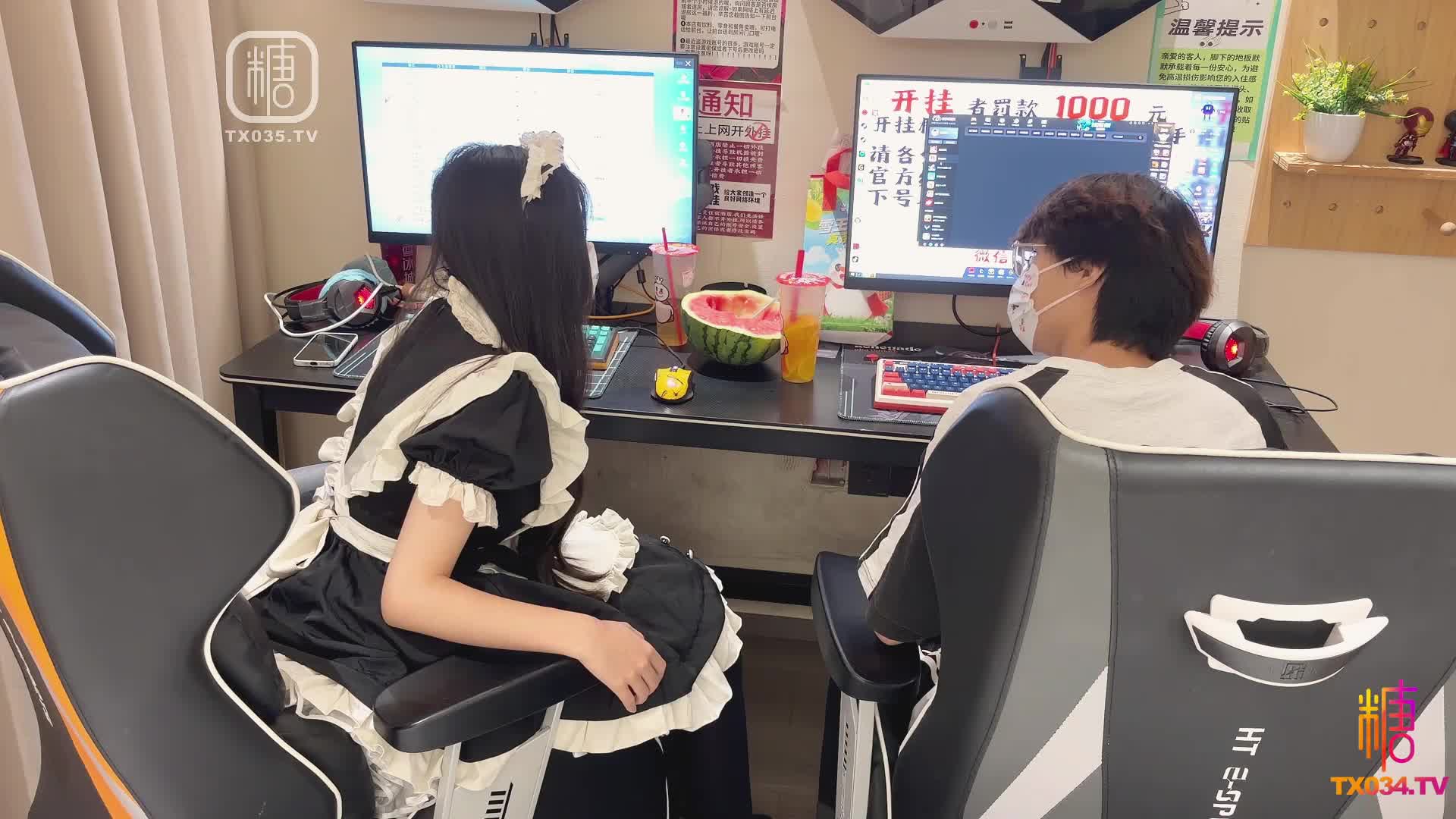 【蘿莉女僕】小米粥 - 洛麗塔少女的電競陪玩 吃雞口交侍奉 玩弄小穴無套抽插 榨射老闆精液頂級服務 - AV大平台 - 中文字幕，成人影片，AV，國產，線上看